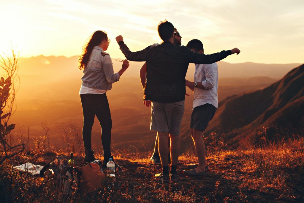 Friends Travelling Hiking